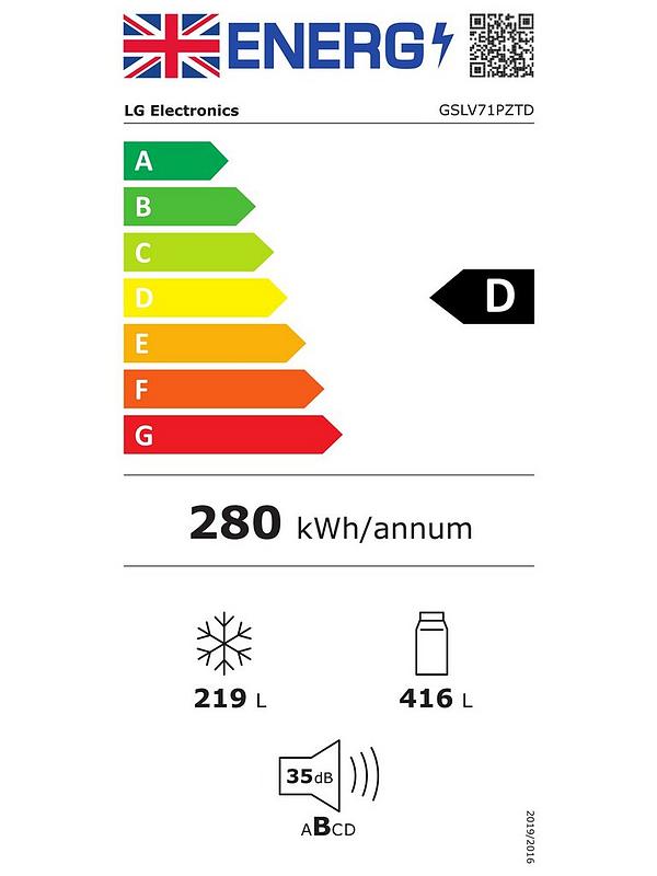 LG NatureFRESH GSLV71PZTD Side-by-Side Fridge Freezer with Non-Plumbed Water & Ice Dispenser - Shiny Steel - 635L - Image 7